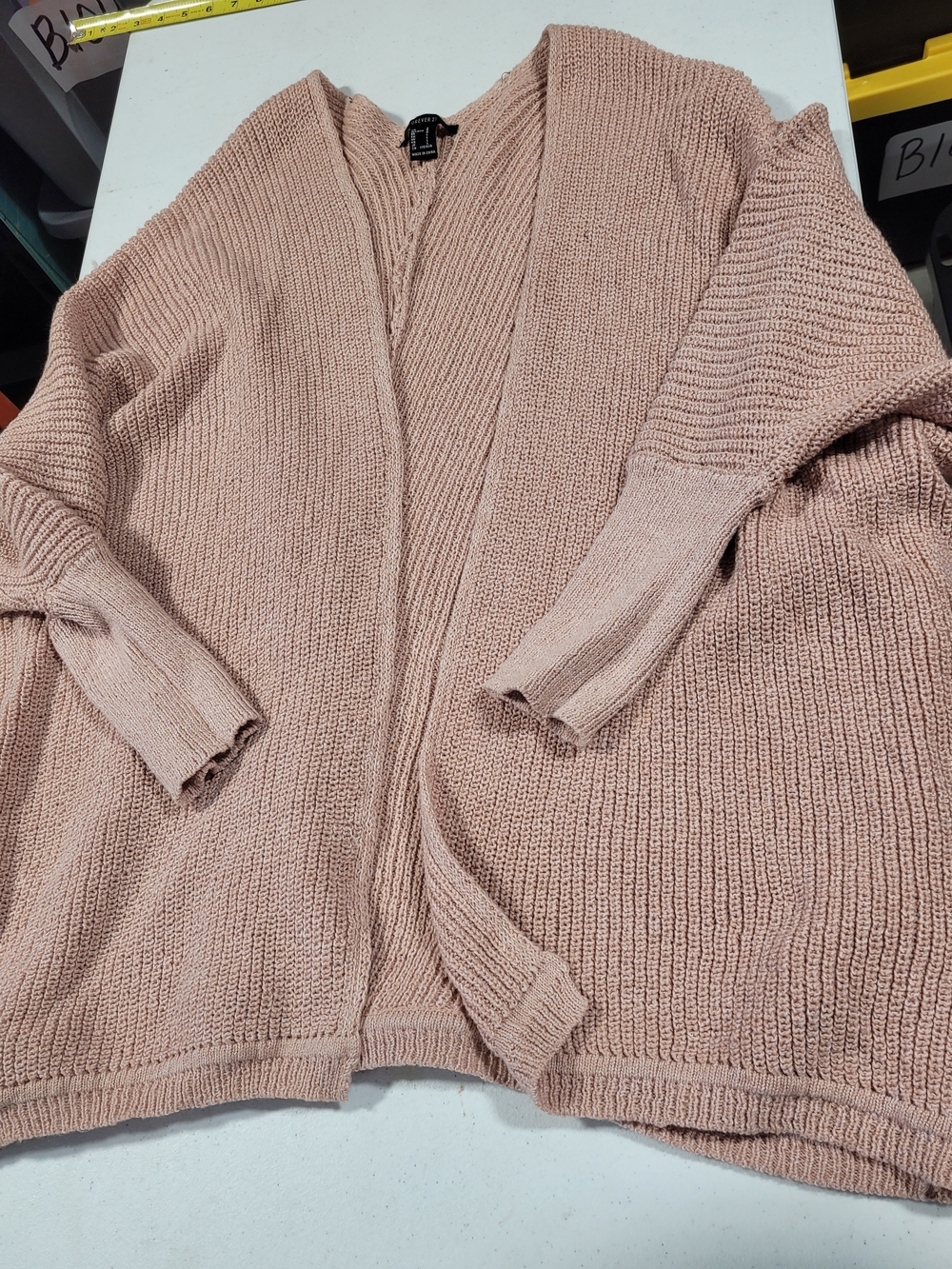 Cozy Open-Front Women's Cardigan Sweater - Blush Pink